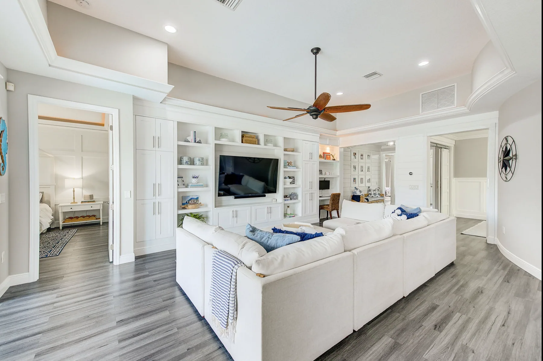 Living area with redesigned entertainment center